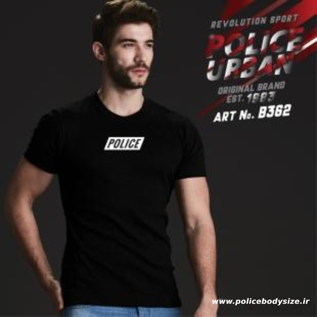 تیشرت مردانه پلیس - B362 (بیگ سایز)