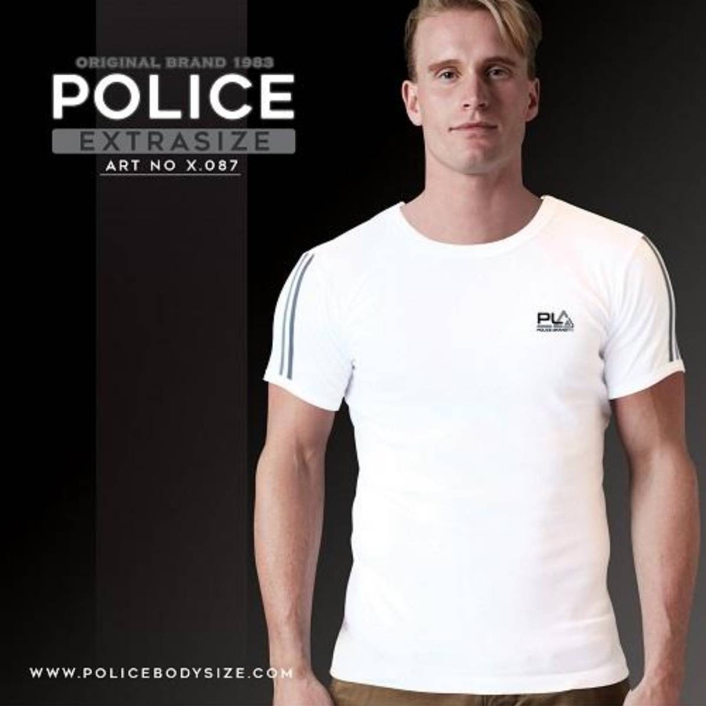 تی شرت مردانه پلیس - X087  (EXTRA SIZE اکسترا سایز)