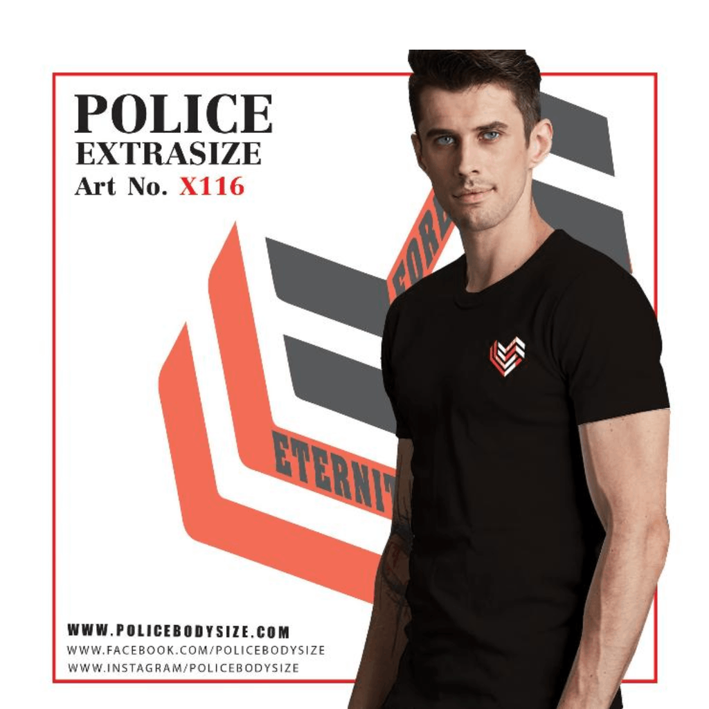 تی شرت مردانه پلیس  - X116  (EXTRA SIZE اکسترا سایز)