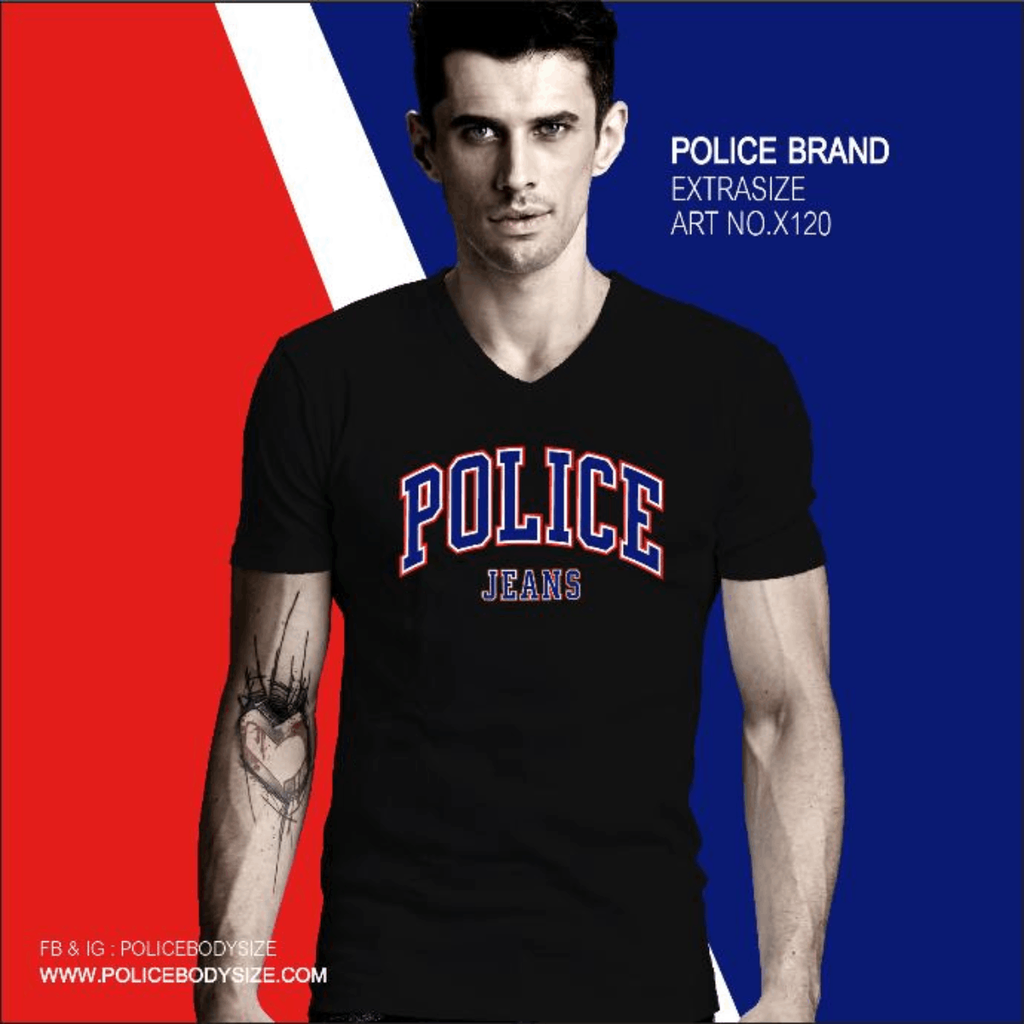 تی شرت مردانه پلیس - X120  (EXTRA SIZE اکسترا سایز)