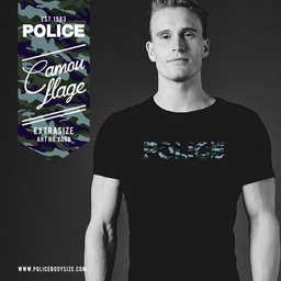 [X068] تی شرت مردانه پلیس  - X068  (EXTRA SIZE اکسترا سایز)